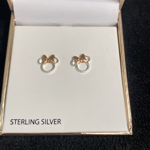 🎄🎁 DISNEY STERLING SILVER & ROSE GOLD MINI MOUSE NECKLACE & EARRINGS - Picture 5 of 6